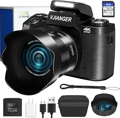 VJIANGER 4K Vlogging Camera is an excellent for photography