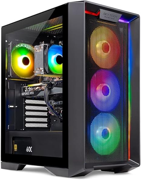 Skytech Gaming Nebula Gaming PC Desktop Processor: Intel Core i5-13400F, clocked at 2.5 GHz-Graphics: NVIDIA GeForce RTX 4060 Storage: 1TB NVMe SSD